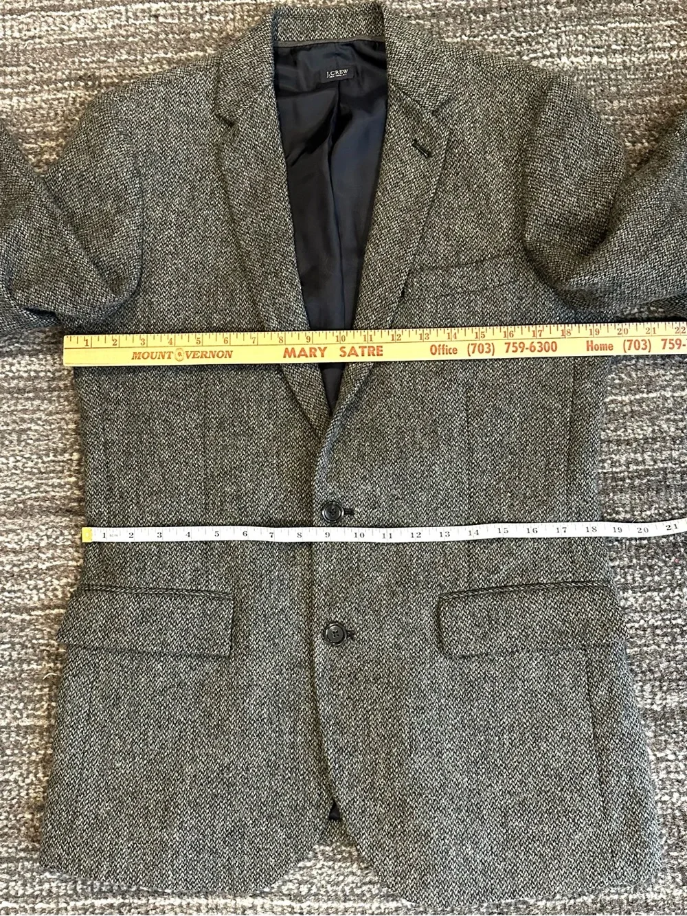 J.Crew Tweed Ludlow Jacket Size 38R English Wool Yorkshire By Moon Gray Multi